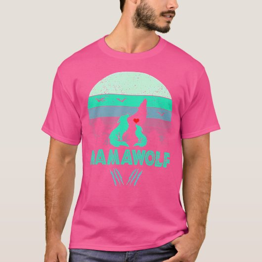 Mamawolf Funny Wolf Mama Sunset T-Shirt (Vorderseite)