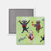 Mambo Labrador Musicians Painting Magnet (Vorderseite/Rückseite)