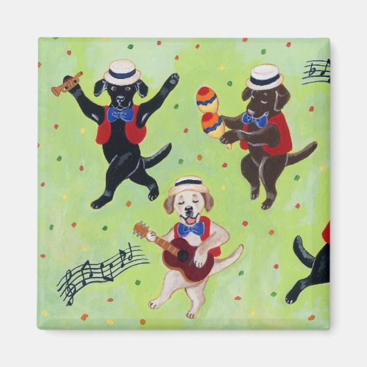 Mambo Labrador Musicians Painting Magnet (Vorne)
