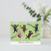 Mambo Labrador Musicians Painting Postkarte (Stehend Vorderseite)
