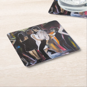 Mambo Night Gemälde von Alfred Fox Rechteckiger Pappuntersetzer