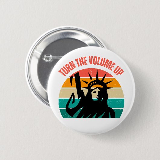 Mamdani Turn The Volume Up New York Mayor Button (Vorne & Hinten)