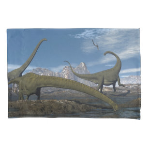 Mamenchisaurus dinosaurier herd - 3D rendern Kissenbezug