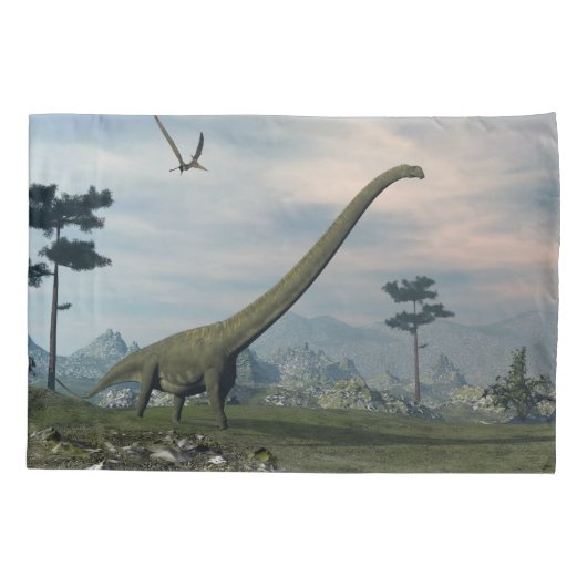 Mamenchisaurus dinosaurier Spaziergang - 3D render Kissenbezug (Rückseite)