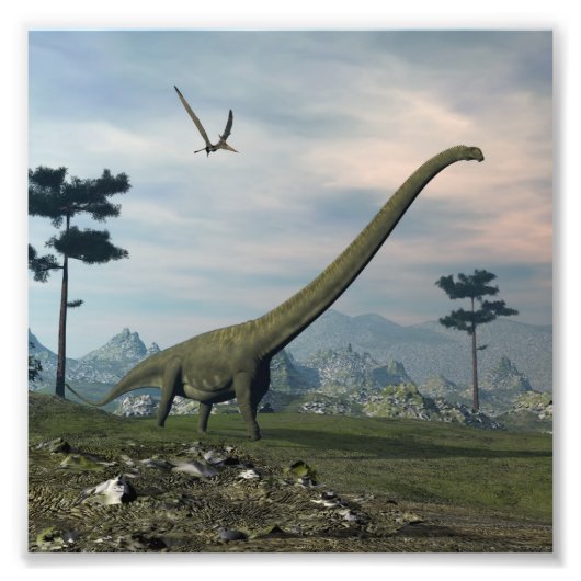 Mamenchisaurus dinosaurweg -3D rendern Fotodruck (Vorne)