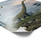 Mamenchisaurus dinosaurweg -3D rendern Fotodruck (Ecke)