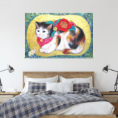 Mameneko: The Camellia Kitten Leinwanddruck (Insitu (Schlafzimmer))