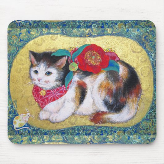 Mameneko: The Camellia Kitten Mousepad (Vorne)
