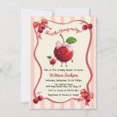 Mami and Baby Cherry Baby Shower Einladung (Vorderseite)