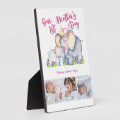 Mami and Baby Elephant 3 Foto Mütter Day Fotoplatte (Seite)