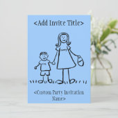 "Mami and Me" - Junge Einladung oder Einladung (Stehend Vorderseite)