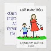 "Mami and Me" - Junge Einladung oder Einladungen ( (Vorne/Hinten)