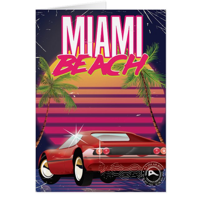 Mami Beach Vintage Reiseplakat (Vorne)