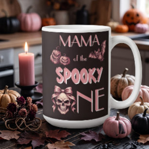 Mami des Gruseligen mit rosa Totenkopf und Flederm Kaffeetasse