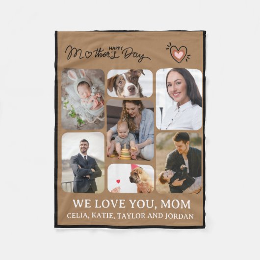 Mami Erinnerungen: 7-Foto Personalisierte Fleece B (Vorderseite)