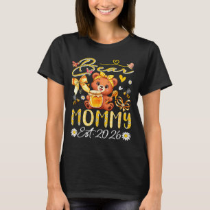 Mami Est 2026 Florale Fliege Müttertag Bär T-Shirt