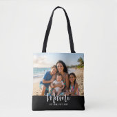 Mami Established Modern Script Photo Tasche (Vorderseite)