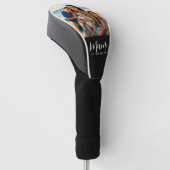 Mami Established Schrift Schwarz Foto Golf Headcover (angewinkelt)