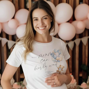 Mami kann frühzeitig warten, Blue Baby Boy Dusche T-Shirt