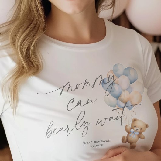 Mami kann frühzeitig warten, Blue Baby Boy Dusche T-Shirt