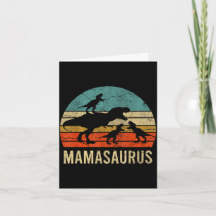 Mami Mama Dinosaur lustig 3 drei Kinder Karte