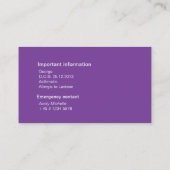 Mami-/Mummy-Visitenkarten Telefonnummerkarte (Rückseite)