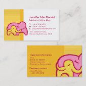 Mami-/Mummy-Visitenkarten Telefonnummerkarte (Vorne/Hinten)