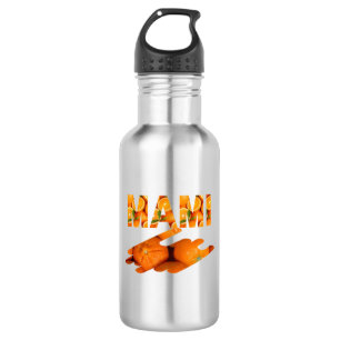 MAMI Orange Typografie Kunst Edelstahlflasche