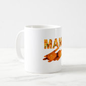 MAMI Orange Typografie Kunst Kaffeetasse (Vorderseite Links)