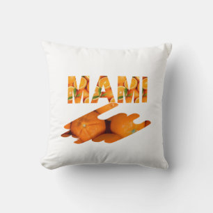 MAMI Orange Typografie Kunst Kissen