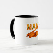 MAMI Orange Typografie Kunst Tasse (Vorderseite Links)
