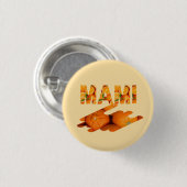 MAMI Orange Typography Art Button (Vorne & Hinten)
