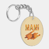MAMI Orange Typography Art Schlüsselanhänger (Vorderseite links)