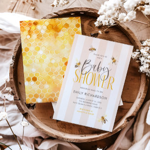 Mami to be Honey Neutral Baby Shower Einladung