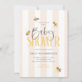 Mami to be Honey Neutral Baby Shower Einladung (Vorderseite)