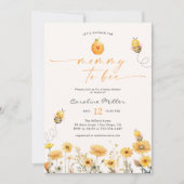 Mami to be Wildblume Baby Shower Honey Bee Einladung (Vorderseite)