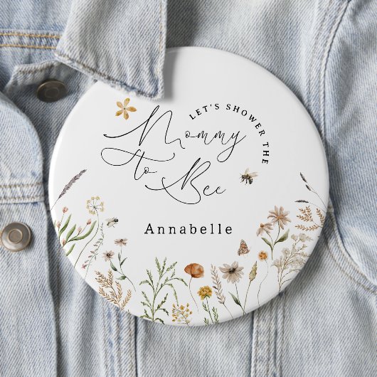 Mami to be Wildblume Babydusche Button (Beispiel)