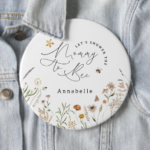 Mami to be Wildblume Babydusche Button