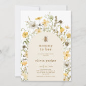 Mami to be Wildblume Babydusche Einladung (Vorderseite)