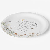 Mami to be Wildblume Babydusche Pappteller (Schrägansicht)