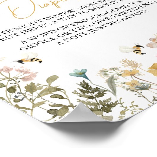 Mami to be Wildblume Spate Night Diapers Poster (Ecke)