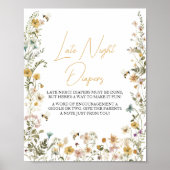 Mami to be Wildblume Spate Night Diapers Poster (Vorne)