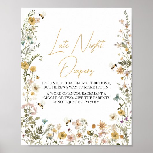 Mami to be Wildblume Spate Night Diapers Poster (Vorne)