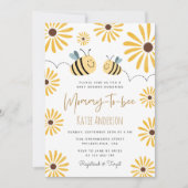 Mami to be Yellow Bee and Sunflower Baby Shower Einladung (Vorderseite)