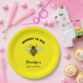 Mami to bee Baby Dusche Gelb Schwarz Cool stilvoll Pappteller (Party)