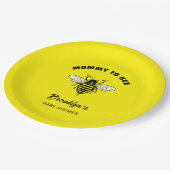 Mami to bee Baby Dusche Gelb Schwarz Cool stilvoll Pappteller (Schrägansicht)