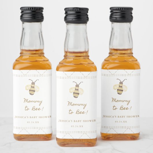 Mami to bee Baby Shower Honey Favoriten Alkoholflaschenetikett (Flaschen)
