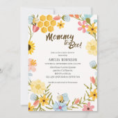Mami to bee Gender Neutral Bloral Baby Shower Einladung (Vorderseite)