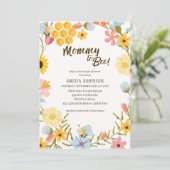 Mami to bee Gender Neutral Bloral Baby Shower Einladung (Stehend Vorderseite)