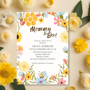 Mami to bee Gender Neutral Bloral Baby Shower Einladung